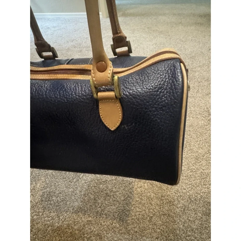 Vintage 1990s Liz Claiborne Leather Purse Small Handbag Brown Blue